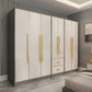 Contemporary Wardrobe Closet with Shelves Engineered Wood Wardrobe Armoire