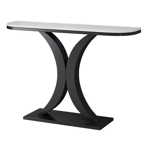 Tavolo di divano console di ferro glam a mezza luna console in marmo tavolo per la sala