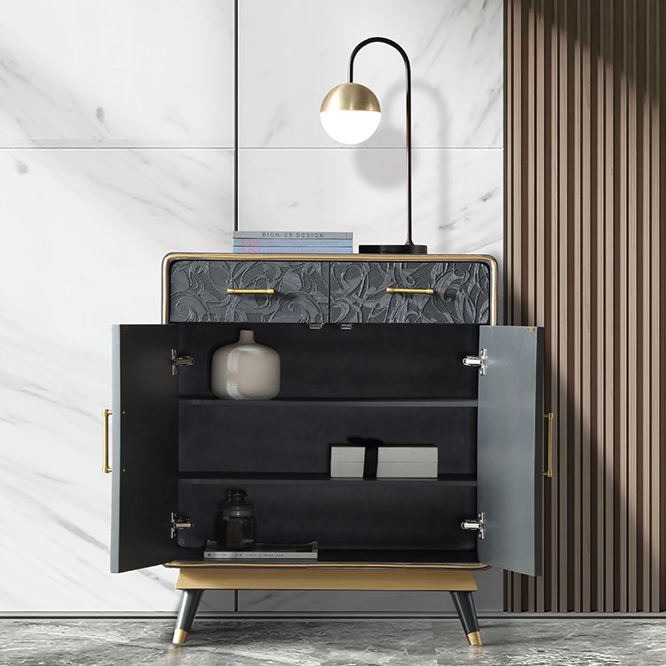 Glam Birch Sideboard Adjustable Shelving Cabinets Credenza with Drawer for Living Room Clearhalo 'buffet_sideboard' 'Buffets & Sideboards' 'furn' 'furn_buffet_sideboard' 'Furniture' 'furniture_buffet_sideboard' 'Kitchen & Dining Furniture' 1200x1200_a92e26ed-d6c4-429a-8195-6da83680aa8b