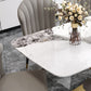 Rectangle Glam Dining Table White Tone Fixed Table with Sintered Stone Clearhalo ' dining_table' 'Dining Tables & Seating' 'Dining Tables' 'furn' 'furn_dining_table' 'Furniture' 'furniture_dining_table' 'Kitchen & Dining Furniture' 'kitchen&dining_furn' 'kitchen' 'kitchen_dining_table' 1200x1200_a92f3f4d-5aa5-47cc-b8cf-a411c4f2992d