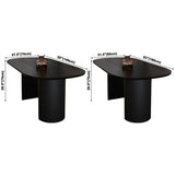 Minimalist Black Kitchen Dining Table Solid Wood Oval Shape Dining Table with Double Pedestal Bases Clearhalo ' dining_table' 'Dining Tables & Seating' 'Dining Tables' 'furn' 'furn_dining_table' 'Furniture' 'furniture_dining_table' 'Kitchen & Dining Furniture' 'Kitchen Furniture' 'kitchen&dining_furn' 'kitchen' 'kitchen_dining_table' 1200x1200_a92f8803-80f9-4a29-b7a1-7ed746cf5a85