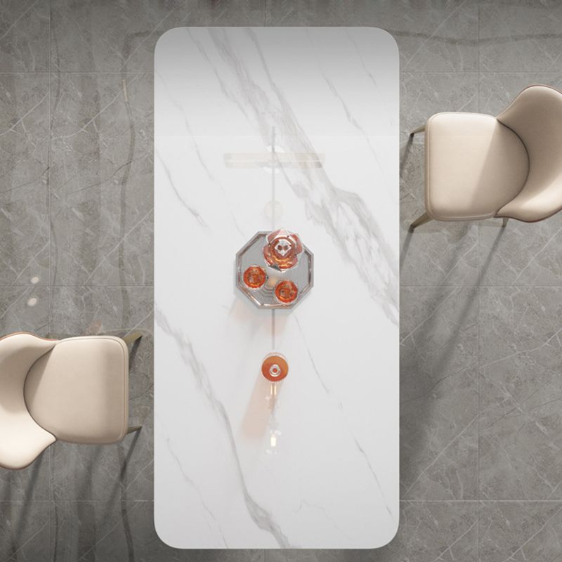 Stone Top Dining Table White Traditional Luxury Table with Pedestal Base Clearhalo 'Dining Tables & Seating' 'Dining Tables' 'dining_table' 'furn' 'furn_dining_table' 'Furniture' 'furniture_dining_table' 'Kitchen & Dining Furniture' 'kitchen' 'kitchen_dining_table' 1200x1200_a930e7f9-d2fa-4ba9-94f0-67a765f31959