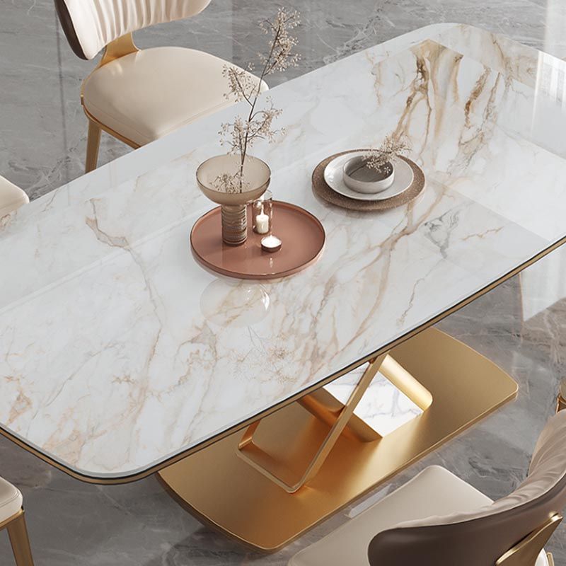 Traditional Luxury Stone Dining Table Gold Pedestal Casual Dining Table Clearhalo 'Dining Tables & Seating' 'Dining Tables' 'dining_table' 'furn' 'furn_dining_table' 'Furniture' 'furniture_dining_table' 'Kitchen & Dining Furniture' 1200x1200_a9311949-1322-4ad4-a8f6-602a62e354ea