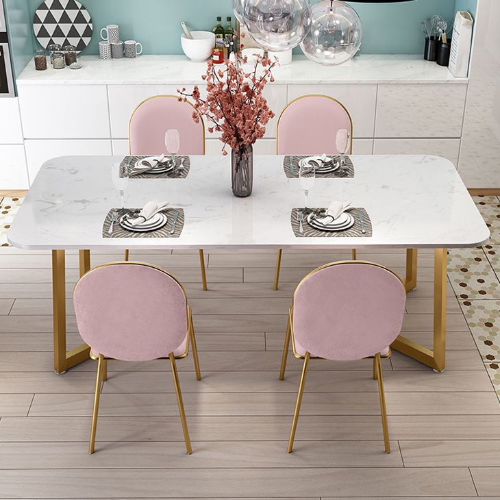 Rectangle Stone Dining Table Traditional Luxury Dinette Table for Home Clearhalo 'Dining Tables & Seating' 'Dining Tables' 'dining_table' 'furn' 'furn_dining_table' 'Furniture' 'furniture_dining_table' 'Kitchen & Dining Furniture' 1200x1200_a931a929-29b1-4848-a426-715fedb6e40e
