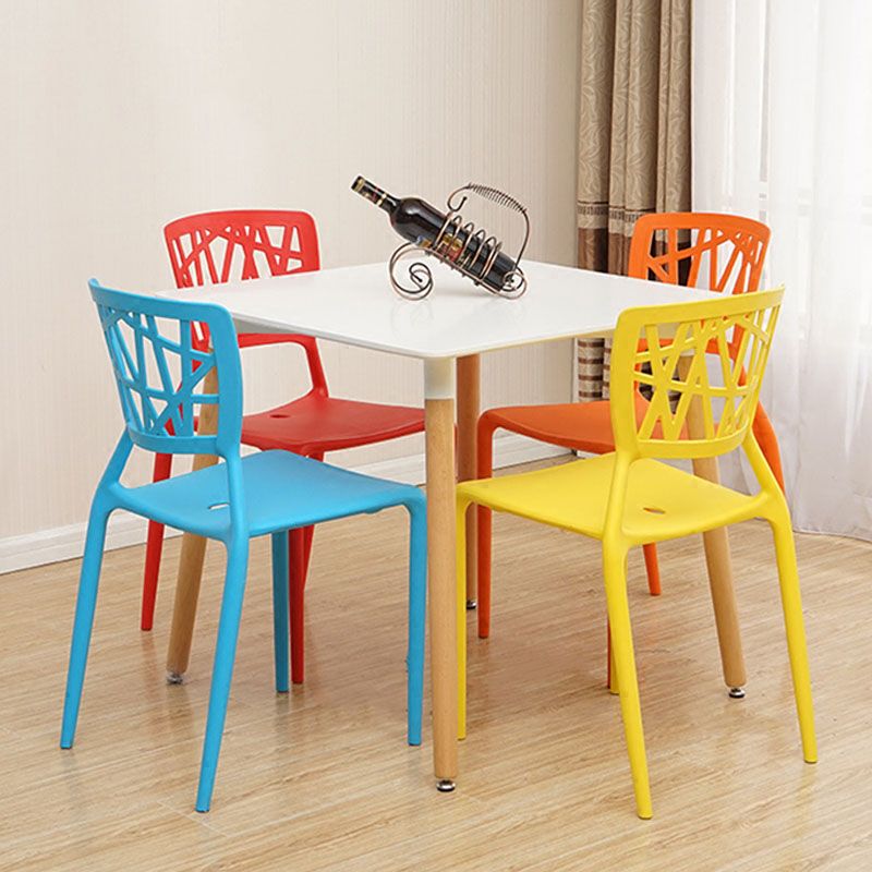 Contemporary Open Back Chair Plastic Stackable Dining Armless Side Chair Clearhalo ' kitchen&dining_furn' 'Dining Chairs' 'Dining Tables & Seating' 'dining_chair' 'furn' 'furn_dining_chair' 'Furniture' 'furniture_dining_chair' 'Kitchen & Dining Furniture' 'kitchen' 1200x1200_a931b312-f20b-4095-80d6-d34add973977