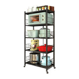 Contemporary Folding Steel Etagere Bookshelf with Caster Wheels Clearhalo 'Bookcases' 'furn' 'furn_bookcases' 'Furniture' 'furniture_bookcases' 'kitchen' 'kitchen_bookcases' 'Living Room Furniture' 'Office Furniture' 1200x1200_a932a1b1-bc4b-4851-bf3b-d401193fb2c3