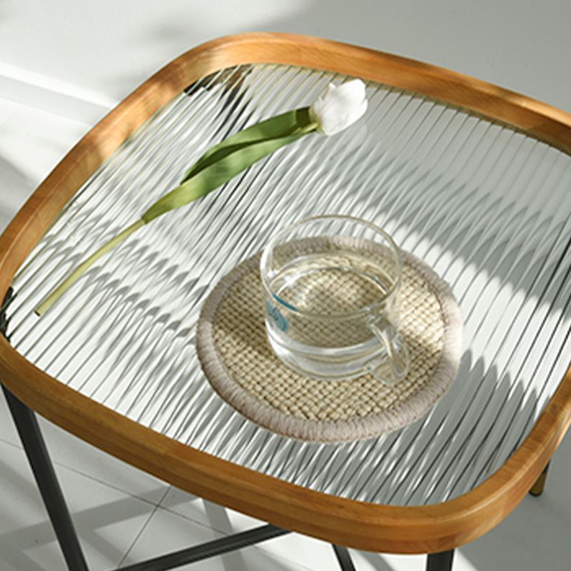 Modern Square Corner Table Cross Legs Side End Table for Living Room