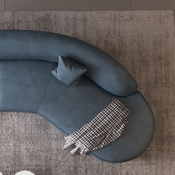 Solid Color Stain Resistant Sofa Contemporary Curved Loveseat voor appartement