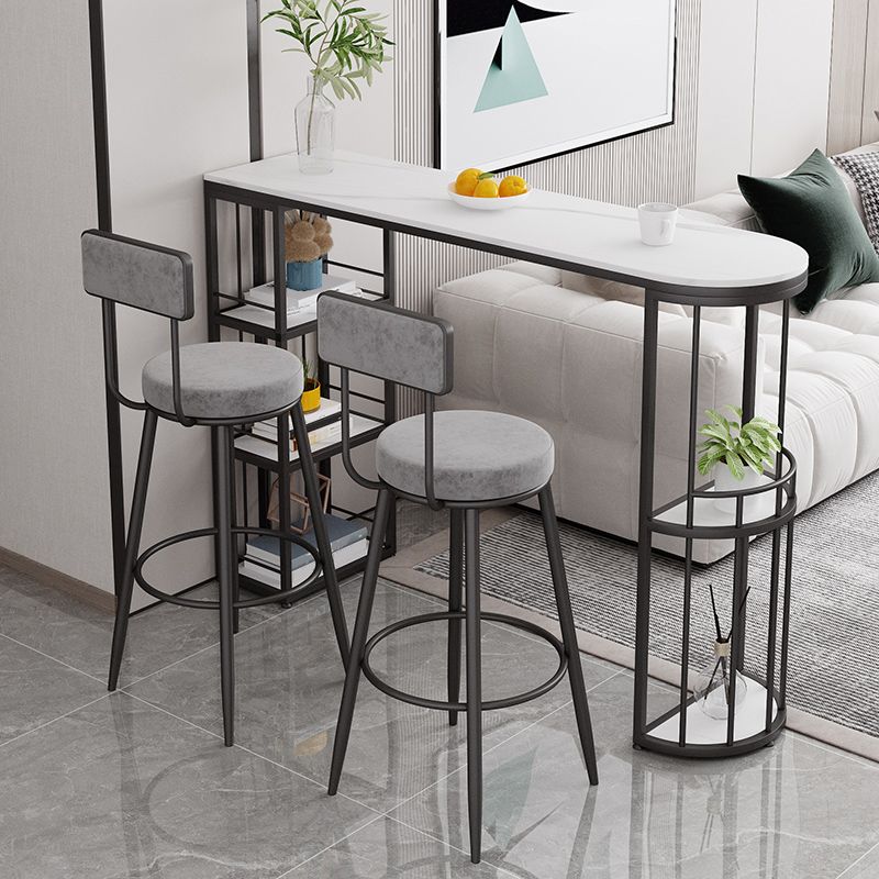 Low Back Bar Stools Glam Armless Dining Stools with Metal Base Clearhalo 'Bar Furniture' 'Bar Stools' 'bar_stools' 'furn' 'furn_bar_stools' 'Furniture' 'Kitchen & Dining Furniture' 1200x1200_a93706ff-d4e5-49c2-b739-72af7fc2b6f4