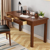 Solid Wood Curved Office Desk Parsons Base 21.65" W Writing Desk with Drawers