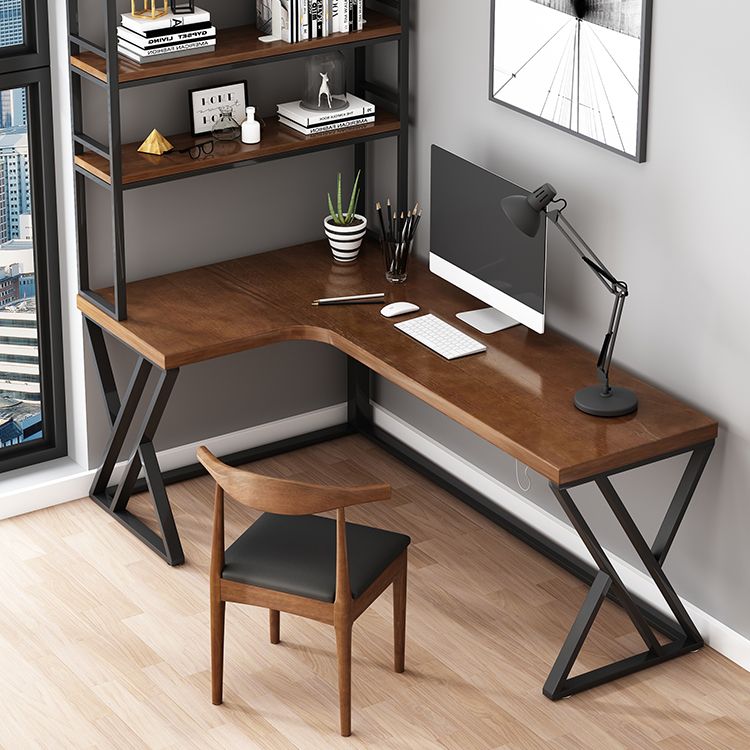 L-Shape Office Table Industrial Writing Desk of Solid Pinewood without Shelf and Chair Clearhalo 'furn' 'furn_office_desk' 'Furniture' 'Office Desks' 'Office Furniture' 'office_desk' 1200x1200_a93754ad-35b9-4c71-9019-e9121aebcf32