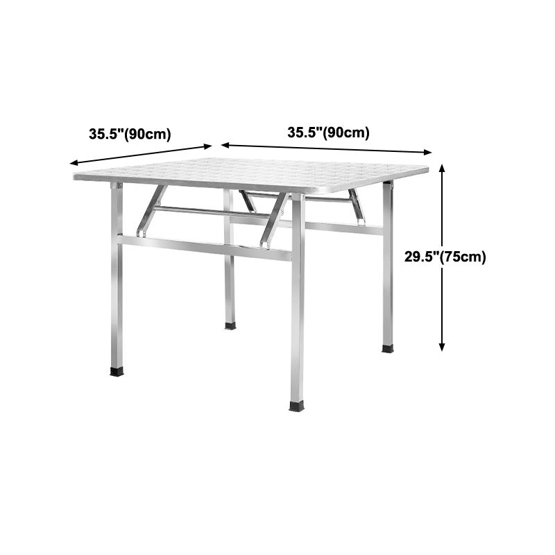 Industrial Square Stainless Steel Dining Table Standard Silver Dining Table for Kitchen Clearhalo ' dining_table' 'Dining Tables & Seating' 'Dining Tables' 'furn' 'furn_dining_table' 'Furniture' 'furniture_dining_table' 'Kitchen & Dining Furniture' 'kitchen&dining_furn' 'kitchen' 'kitchen_dining_table' 1200x1200_a93a4bba-4945-4888-b4cf-14cac37315f5