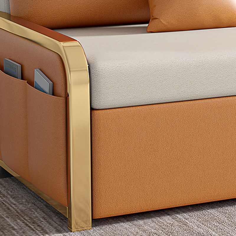 34.6 "Hリビングルーム用の現代フェイクレザーアームレスソファベッド