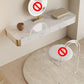 Wood Vanity and Stool in White Luxurious Stone Dressing Table