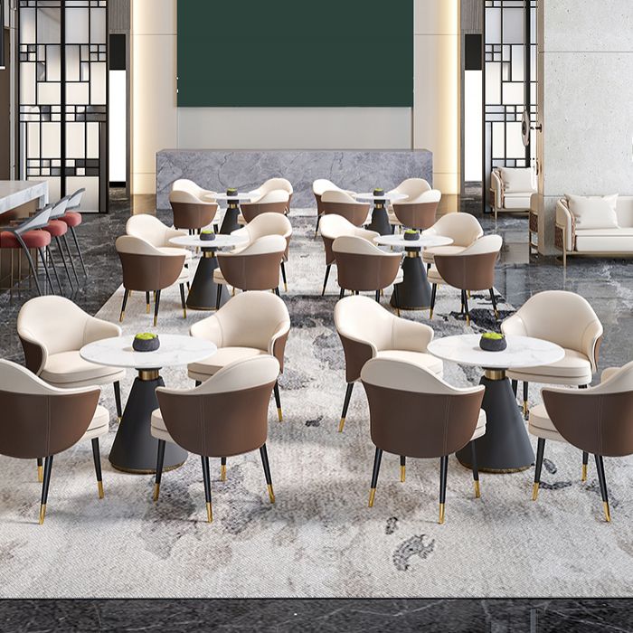 Set da pranzo rotondo piedistallo 1/4/5 pezzi Top Dinette moderno set in bianco