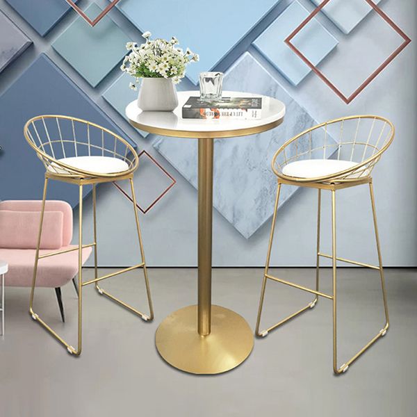 Contemporary Round Pub Table Set with Metal Stools 1/3/5 Pieces Pine Wood Top Bar Set Clearhalo 'Bar Furniture' 'furn' 'furn_home_bar_bar_sets' 'Furniture' 'Home Bars & Bar Sets' 'home_bar_bar_sets' 'Kitchen & Dining Furniture' 1200x1200_a94155ea-7b3f-4cc8-948d-a7e5dbdc9320