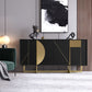 Tavolo a buffet in stile glam credenza a buffet in legno con armadi e cassetti