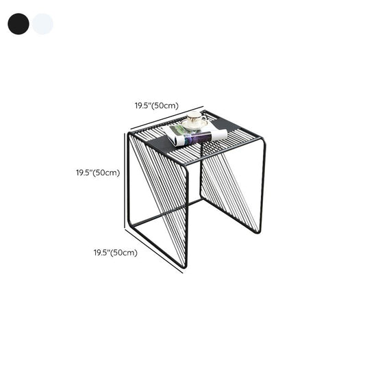 Tavolino da caffè a 1/2 pezzi moderni di metà secolo in tavolino da cocktail di ferro quadrato