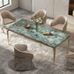 1/4/6 Pieces Glam Green Stone Top Metal Frame Dining Set for Home