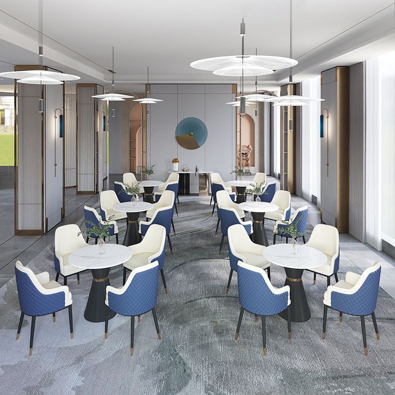 Eigentijdse faux marmeren eettafel set rond 1/2/3/4/5 stukken dinerset voor thuisgebruik