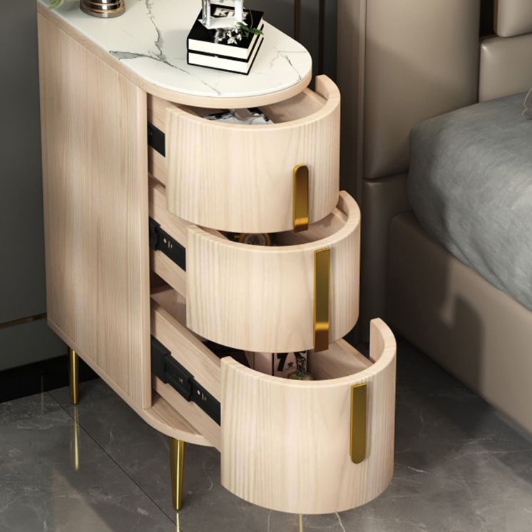 Faux Marble Top End Table,23.6"Tall End Table with 3 drawers Clearhalo 'Coffee & Accent Tables' 'End & Side Tables' 'end_side_table' 'end_side_tables' 'furn' 'furn_end_side_tables' 'Furniture' 'furniture_end_side_table' 'Living Room Furniture' 1200x1200_a9457da7-0d0b-4097-b678-b3782658fc86