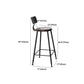Industrial Backrest Armless Counter Stool Iron Cafe Bar Stool with Seat and Pedal