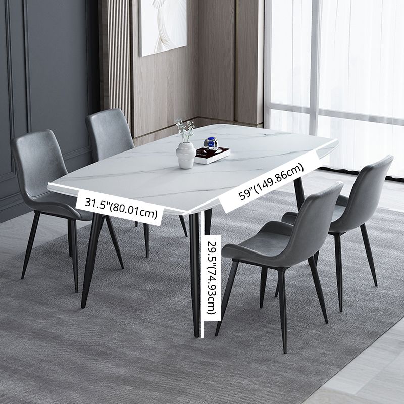 Modern Style Kitchen Dinette Set Sintered Stone Dining Furniture Set with 4 Legs Base Clearhalo 'Dining Room Sets' 'Dining Tables & Seating' 'dining_room_set' 'Furniture' 'furniture_dining_room_set' 'Kitchen & Dining Furniture' 'kitchen&dining_furn' 'kitchen' 1200x1200_a945d646-de8a-47cd-9241-5e14005469e7