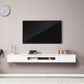Rubberwood 9.45" D TV Stand Nordic Floating TV Stand with Storage Drawers Clearhalo 'furn' 'furn_tv_stands_entertainment_centers' 'Furniture' 'Living Room Furniture' 'TV Stands & Entertainment Centers' 'TV Stands & Media Storage Furniture' 'tv_stands_entertainment_centers' 1200x1200_a94635d2-09d8-4f33-8b0a-c90e0f44a70f