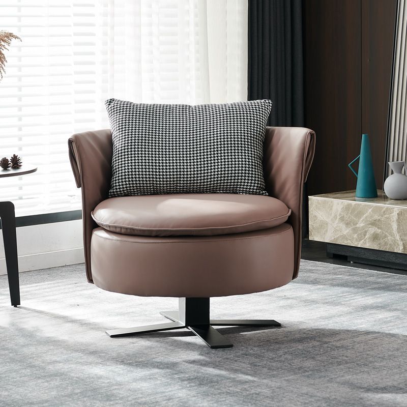 Modern Accent Armchair Contemporary Swivel Barrel Accent Chair Clearhalo 'Accent Chairs' 'accent_chairs' 'Chairs & Seating' 'furn' 'furn_accent_chairs' 'Furniture' 'Living Room Furniture' 1200x1200_a94669b7-72d7-4d49-af41-088dc74c7f58