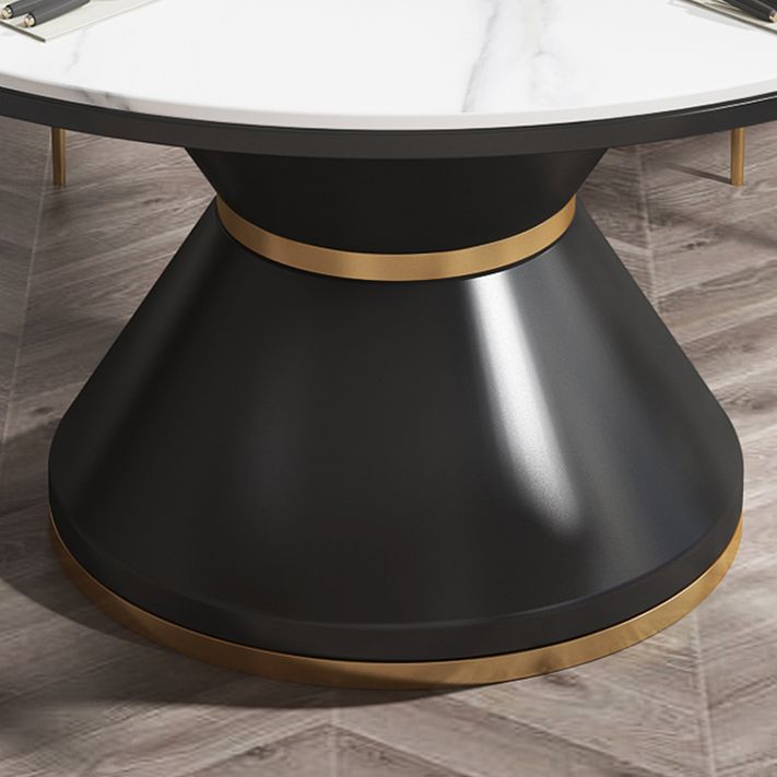 Glam 1/5/7 Pieces Dining Set Round Stone Dining Table for Dining Room Clearhalo 'Dining Room Sets' 'Dining Tables & Seating' 'dining_room_set' 'furn' 'furn_dining_room_set' 'Furniture' 'furniture_dining_room_set' 'Kitchen & Dining Furniture' 1200x1200_a9481b4e-1208-42fd-aa5b-3005b2992c97