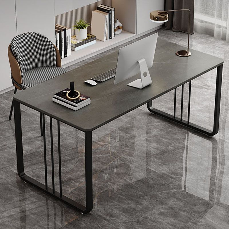 29.52" H Modern Stone Writing Desk Sled Rectangular Office Desk for Home