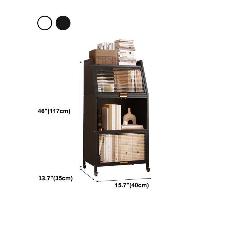 Modern Style Bookshelf Metal Closed Back Bookcase with Door for Home Office Clearhalo 'Bookcases' 'furn' 'furn_bookcases' 'Furniture' 'Office Furniture' 1200x1200_a948cff5-c041-4f60-8a70-962d8f1f3563