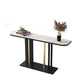 11" Wide Contemporary End Table Stone Half Moon Console Table