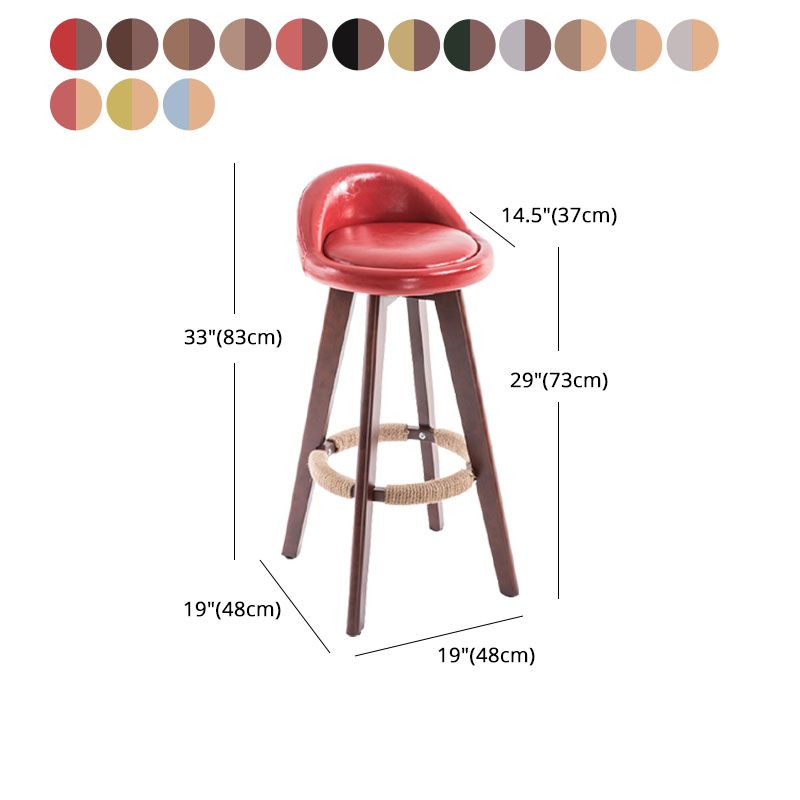 Contemporary Solid Wood Swivel Barstool Bristol Bar Stool with Footrest and Low Back Clearhalo 'Bar Furniture' 'Bar Stools' 'bar_stools' 'furn' 'furn_bar_stools' 'furniture_bar_stools' 'Kitchen & Dining Furniture' 'kitchen&dining_furn' 'kitchen' 'kitchen_furn' Furniture' 1200x1200_a9499d85-8ae9-4c3b-ad27-79487a60b5fe
