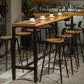Brown Wood Bar Dining Table with Rectangle Table Top Trestle Table - 41.3" H Clearhalo 'Bar Furniture' 'Bar Tables' 'bar_tables' 'furn' 'furn_bar_tables' 'Furniture' 'furniture_bar_tables' 'Kitchen & Dining Furniture' 1200x1200_a9499e54-dd8b-47b4-81d7-fb7bb0b64ab8