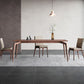 Rectangle 4 Legs Mid-Century Dining Table Wood Color Fixed Table of Ash Wood