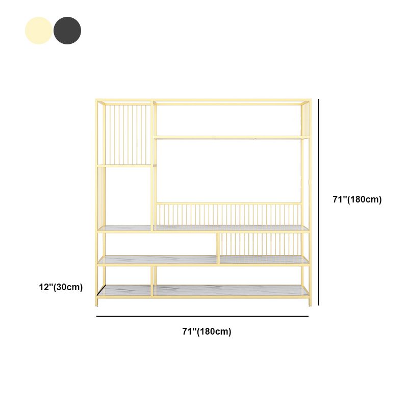 長方形の棚付きの棚の本棚5レベルを開く棚71 "