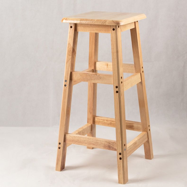 Contemporary Backless Square Seat Indoor Solid Wood Bar Stool Clearhalo 'Bar Furniture' 'Bar Stools' 'bar_stools' 'furn' 'furn_bar_stools' 'Furniture' 'Kitchen & Dining Furniture' 1200x1200_a94d8a64-0090-4331-9dd9-89816d4324ba