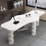Contemporary Wood Office Desk Irregular Shape Task Desk with 3 Legs in White/Black/Grey Clearhalo 'furn' 'furn_office_desk' 'Furniture' 'Office Desks' 'Office Furniture' 'office_desk' 1200x1200_a94db51f-e208-4c3d-9e9f-092b73e7a86b