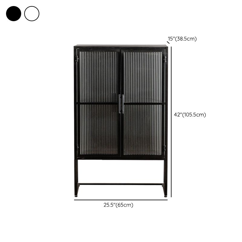 Porte di vetro contemporanee Credenza Metal Buffet Table per soggiorno