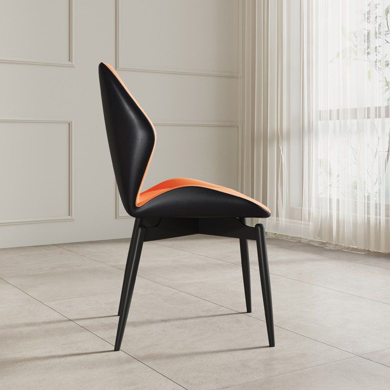 Contemporary Kitchen Arm Chairs Wingback Side Side Chair with Metal Legs Clearhalo 'Dining Chairs' 'Dining Tables & Seating' 'dining_chair' 'furn' 'furn_dining_chair' 'Furniture' 'Kitchen & Dining Furniture' 1200x1200_a94fb21a-191a-40af-8572-cedc2b9376de