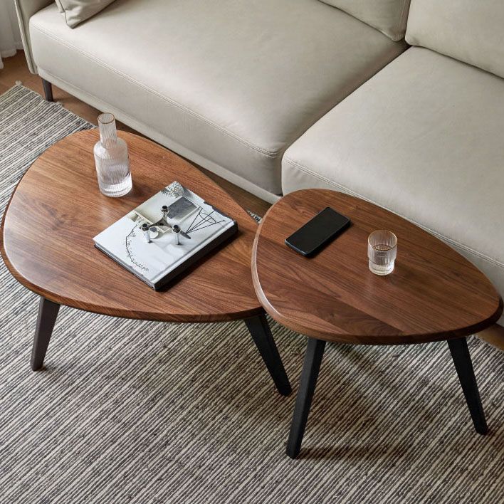 3本脚のコーヒーテーブル木製幾何学模様のコーヒーコーヒーまたはエンドテーブル