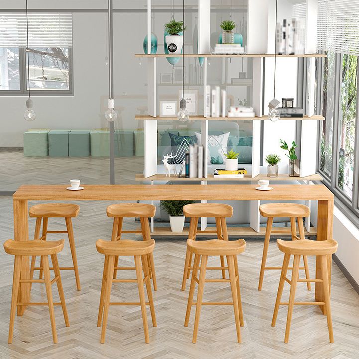 Light Brown Industrial Style Bar Table Solid Wood Indoor Casual Bar Table Clearhalo 'Bar Furniture' 'Bar Tables' 'bar_tables' 'furn' 'furn_bar_tables' 'Furniture' 'furniture_bar_tables' 'Kitchen & Dining Furniture' 1200x1200_a952950b-ccc6-4ca7-8dee-0f0cd3680258