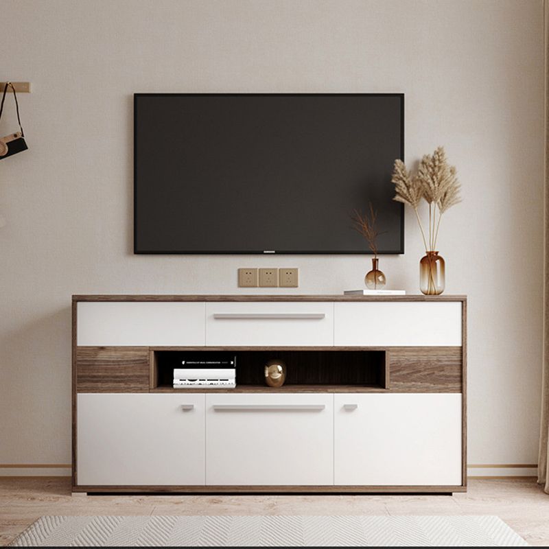 Modern TV Stand Console Faux Wood TV Stand Console with 2 Storage Clearhalo 'furn' 'furn_tv_stands_entertainment_centers' 'Furniture' 'Living Room Furniture' 'TV Stands & Entertainment Centers' 'TV Stands & Media Storage Furniture' 'tv_stands_entertainment_centers' 1200x1200_a9533041-02e5-43aa-97a4-4c9b0801ffe2