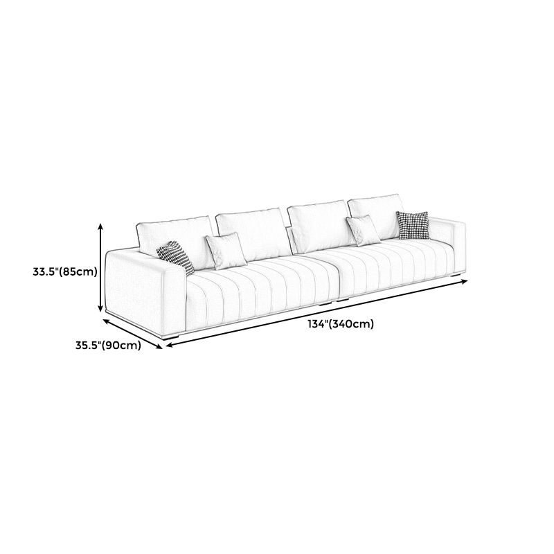 Beige Modern Faux Leather Square Arm Sofa/Sectional with Pillowed Back Cushions Clearhalo 'furn' 'furn_sectionals' 'Furniture' 'furniture_sectionals' 'kitchen' 'kitchen_sectionals' 'Living Room Furniture' 'Sectionals' 1200x1200_a953d8c2-a8f9-4982-97a9-10f4806369eb