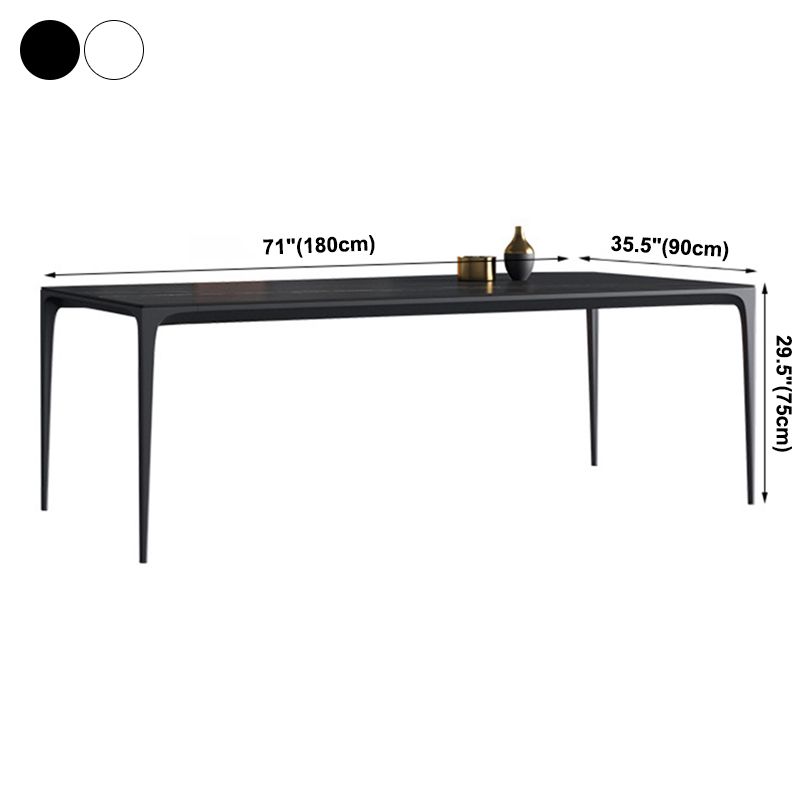 Simplicity Rectangle Dining Room Table Sintered Stone Table with 4 Black Legs Clearhalo ' dining_table' 'Dining Tables & Seating' 'Dining Tables' 'furn' 'furn_dining_table' 'Furniture' 'furniture_dining_table' 'Kitchen & Dining Furniture' 'kitchen&dining_furn' 'kitchen' 'kitchen_dining_table' 1200x1200_a95521b3-62d2-4963-8009-b6c96bb10348