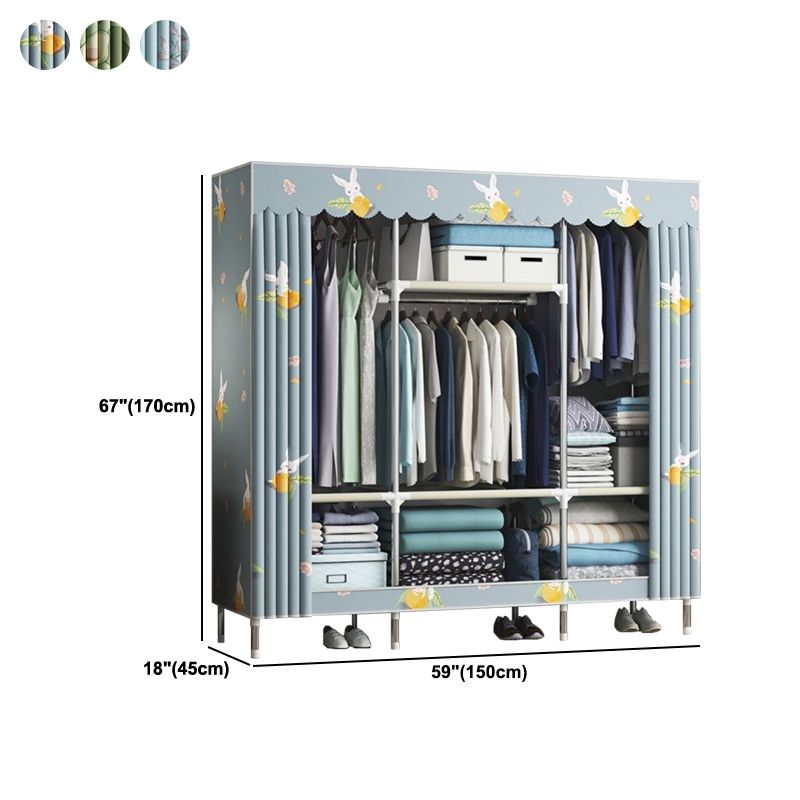 Armadio del guardaroba contemporaneo in metallo a 1 porta con scaffali