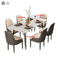 Rectangle Dining Table White and Gray Stone Modern Dining Table