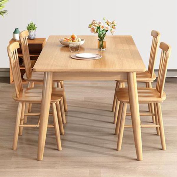 Rectangle Modern Wood Table Standard Height Table Dining Table with 4 Legs Clearhalo 'Dining Tables & Seating' 'Dining Tables' 'dining_table' 'furn' 'furn_dining_table' 'Furniture' 'Kitchen & Dining Furniture' 1200x1200_a9567bb7-cc0c-4394-a85b-d64fe44b6bb3