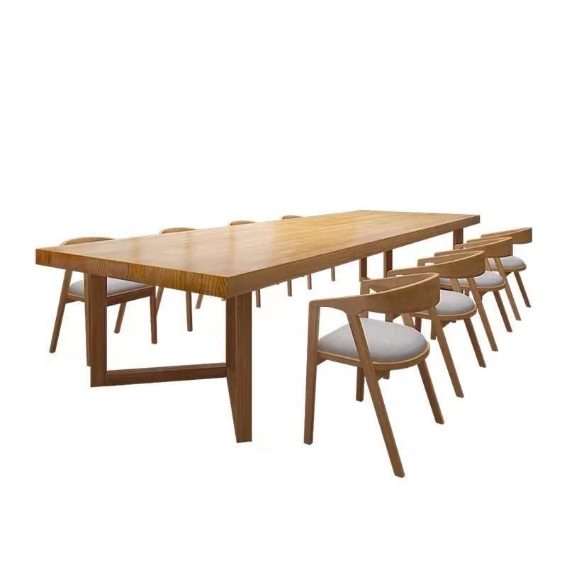 Bureau de bureau naturel de style contemporain Bureau de tâche de forme rectangulaire avec 2 jambes